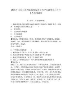2025廣東陽(yáng)江陽(yáng)西縣政府發(fā)展研究中心就業(yè)見(jiàn)習(xí)崗位1人模擬試卷及答案詳解（奪冠）