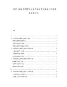 2025-2030中國(guó)交通運(yùn)輸智能化發(fā)展現(xiàn)狀與市場(chǎng)前景深度研究