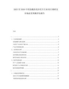 2025至2030中國鹽酸洛美沙星片行業(yè)項目調(diào)研及市場前景預(yù)測評估報告