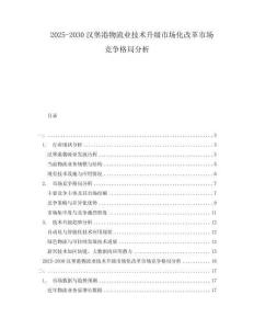 2025-2030漢堡港物流業(yè)技術(shù)升級(jí)市場(chǎng)化改革市場(chǎng)競(jìng)爭(zhēng)格局分析