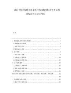 2025-2030智能交通系統(tǒng)市場(chǎng)現(xiàn)狀分析競(jìng)爭(zhēng)評(píng)估規(guī)劃發(fā)展方向建議報(bào)告