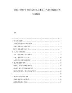 2025-2030中國(guó)衛(wèi)浴行業(yè)人才缺口與職業(yè)技能培訓(xùn)需求報(bào)告