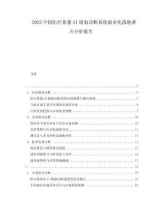 2025中國(guó)醫(yī)療影像AI輔助診斷系統(tǒng)商業(yè)化落地難點(diǎn)分析報(bào)告