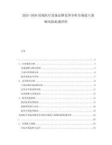 2025-2030高端醫(yī)療設(shè)備品牌競(jìng)爭(zhēng)分析市場(chǎng)進(jìn)入策略風(fēng)險(xiǎn)機(jī)遇評(píng)價(jià)