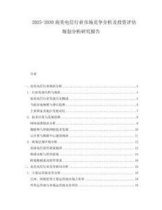 2025-2030南美電信行業(yè)市場競爭分析及投資評估規(guī)劃分析研究報告