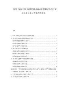 2025-2030中國(guó)5G通信技術(shù)商業(yè)化進(jìn)程評(píng)估及產(chǎn)業(yè)鏈機(jī)會(huì)分析與投資戰(zhàn)略規(guī)劃