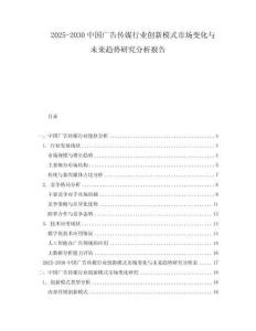 2025-2030中國廣告?zhèn)髅叫袠I(yè)創(chuàng)新模式市場變化與未來趨勢研究分析報(bào)告