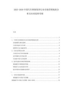 2025-2030中國(guó)汽車維修保養(yǎng)行業(yè)市場(chǎng)營(yíng)銷現(xiàn)狀分析及未來(lái)趨勢(shì)考察