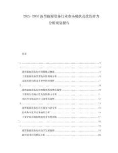 2025-2030波黑能源設(shè)備行業(yè)市場現(xiàn)狀及投資潛力分析規(guī)劃報告