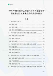 2026年網球拍揮擊力量與身體力量整合行業發展現狀及未來趨勢研究分析報告