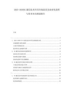 2025-20305G通信技術(shù)應(yīng)用市場(chǎng)前景及商業(yè)化進(jìn)程與資本布局規(guī)劃報(bào)告