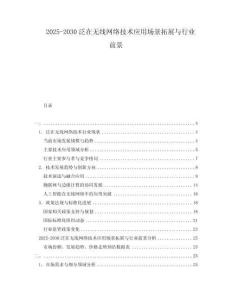 2025-2030泛在無(wú)線網(wǎng)絡(luò)技術(shù)應(yīng)用場(chǎng)景拓展與行業(yè)前景