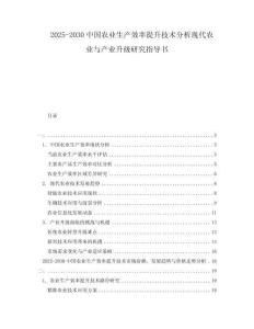2025-2030中國(guó)農(nóng)業(yè)生產(chǎn)效率提升技術(shù)分析現(xiàn)代農(nóng)業(yè)與產(chǎn)業(yè)升級(jí)研究指導(dǎo)書(shū)