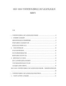 2025-2030中國智慧養(yǎng)老解決方案與適老化改造市場報(bào)告