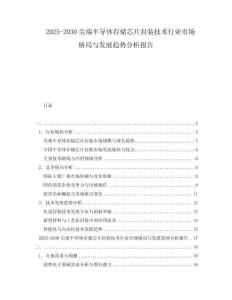 2025-2030尖端半導(dǎo)體存儲(chǔ)芯片封裝技術(shù)行業(yè)市場(chǎng)格局與發(fā)展趨勢(shì)分析報(bào)告