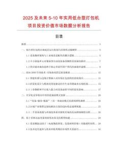 2025及未來5-10年實用低臺型打包機項目投資價值市場數(shù)據(jù)分析報告