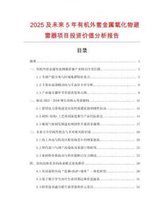 2025及未來(lái)5年有機(jī)外套金屬氧化物避雷器項(xiàng)目投資價(jià)值分析報(bào)告