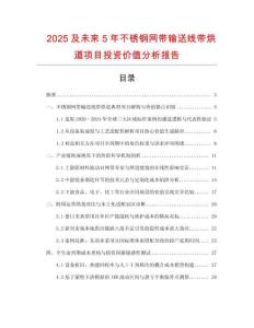 2025及未來(lái)5年不銹鋼網(wǎng)帶輸送線帶烘道項(xiàng)目投資價(jià)值分析報(bào)告