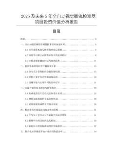 2025及未來5年全自動視覺敏銳檢測器項目投資價值分析報告