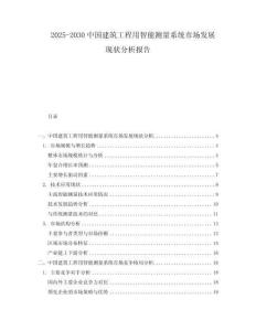 2025-2030中國建筑工程用智能測量系統(tǒng)市場發(fā)展現(xiàn)狀分析報告