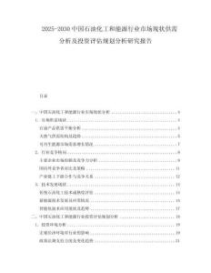 2025-2030中國石油化工和能源行業(yè)市場(chǎng)現(xiàn)狀供需分析及投資評(píng)估規(guī)劃分析研究報(bào)告