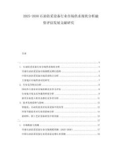 2025-2030石油鉆采設(shè)備行業(yè)市場(chǎng)供求現(xiàn)狀分析融資評(píng)估發(fā)展文獻(xiàn)研究