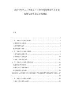 2025-2030人工智能芯片行業(yè)市場發(fā)展分析及前景趨勢與投資戰(zhàn)略研究報(bào)告