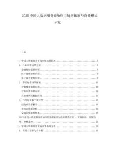 2025中國大數(shù)據(jù)服務(wù)市場應(yīng)用場景拓展與商業(yè)模式研究
