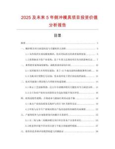 2025及未來5年側(cè)沖模具項目投資價值分析報告