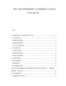 2025-2030傳統(tǒng)村落保護與文化旅游結合點分析及開發(fā)計劃方案
