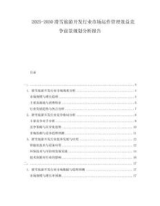 2025-2030滑雪旅游開發(fā)行業(yè)市場運作管理效益競爭前景規(guī)劃分析報告
