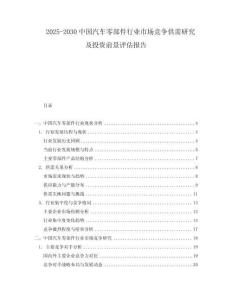 2025-2030中國汽車零部件行業(yè)市場競爭供需研究及投資前景評(píng)估報(bào)告