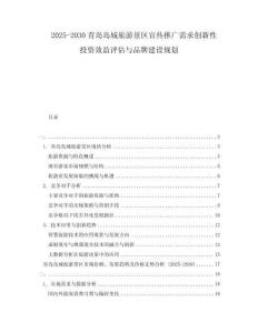 2025-2030青島島城旅游景區(qū)宣傳推廣需求創(chuàng)新性投資效益評估與品牌建設(shè)規(guī)劃