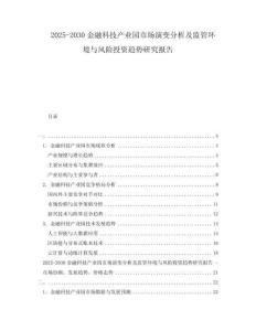 2025-2030金融科技產(chǎn)業(yè)園市場演變分析及監(jiān)管環(huán)境與風險投資趨勢研究報告