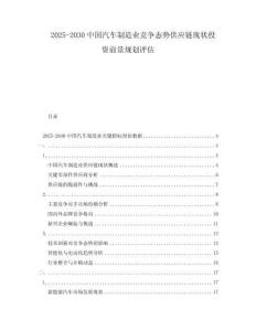 2025-2030中國(guó)汽車制造業(yè)競(jìng)爭(zhēng)態(tài)勢(shì)供應(yīng)鏈現(xiàn)狀投資前景規(guī)劃評(píng)估