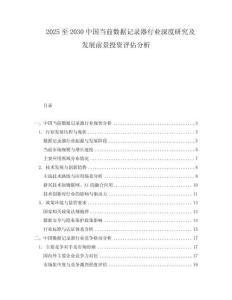 2025至2030中國當(dāng)前數(shù)據(jù)記錄器行業(yè)深度研究及發(fā)展前景投資評估分析