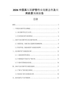 2026中國(guó)高壓鍋爐管行業(yè)現(xiàn)狀態(tài)勢(shì)及應(yīng)用前景預(yù)測(cè)報(bào)告