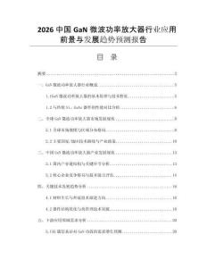 2026中國GaN微波功率放大器行業(yè)應(yīng)用前景與發(fā)展趨勢(shì)預(yù)測(cè)報(bào)告
