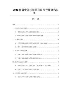 2026新版中國鋁銀漿項目可行性研究報告