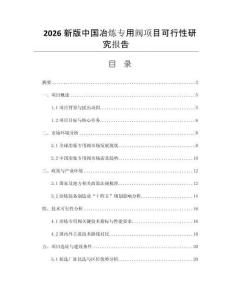 2026新版中國冶煉專用閥項目可行性研究報告