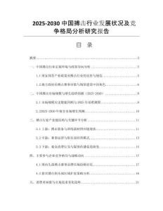 2025-2030中國搏擊行業(yè)發(fā)展狀況及競爭格局分析研究報告