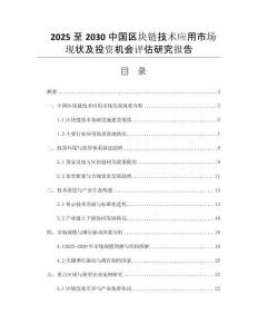 2025至2030中國區(qū)塊鏈技術應用市場現(xiàn)狀及投資機會評估研究報告