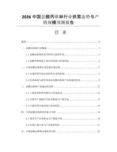 2026中國鹽酸丙維林行業(yè)供需態(tài)勢與產(chǎn)銷規(guī)模預(yù)測報告
