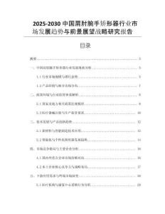2025-2030中國肩肘腕手矯形器行業(yè)市場發(fā)展趨勢與前景展望戰(zhàn)略研究報告