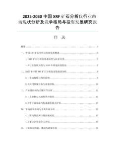 2025-2030中國XRF礦石分析儀行業(yè)市場現(xiàn)狀分析及競爭格局與投資發(fā)展研究報告