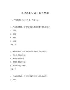 素描靜物試題分析及答案