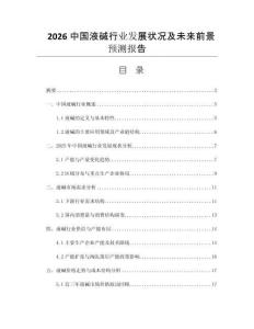 2026中國液堿行業(yè)發(fā)展?fàn)顩r及未來前景預(yù)測(cè)報(bào)告