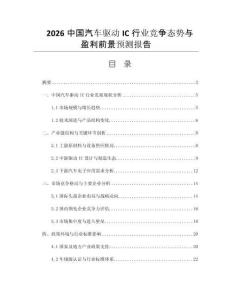 2026中國汽車驅動IC行業(yè)競爭態(tài)勢與盈利前景預測報告