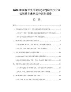 2026中國混合光纖同軸(HFC)網(wǎng)絡(luò)行業(yè)現(xiàn)狀規(guī)模與未來趨勢預(yù)測報(bào)告