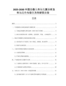 2025-2030中國(guó)攝像頭市場(chǎng)發(fā)展分析及市場(chǎng)趨勢(shì)與投資方向研究報(bào)告